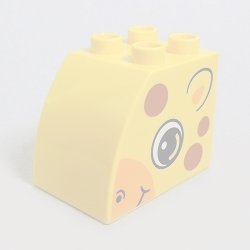 画像1: 6056625【Yellow】デュプロ 2x3x2カーブブリック(かお,キリン,両面プリント) 1個