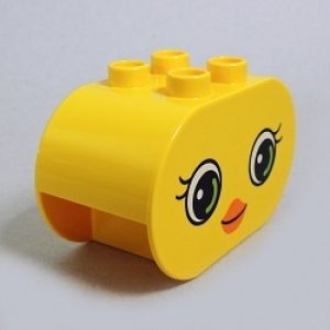 画像: 6138180【Yellow】デュプロ 2x4x2オーバルブリック(かお,トリ) 1個