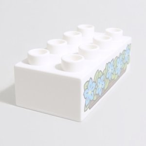 画像: 6214797【White】デュプロ 2x4ブリック(花) 1個