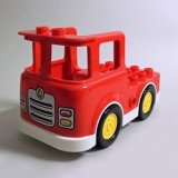 画像: 6251088＋6249384【Red＋White】デュプロ トラック(Yellow Wheels) 1個