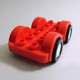 画像: 6217782【Red】デュプロ 2x6カーベース(White Wheels) 1個