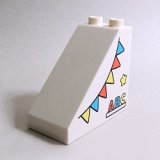 画像: 6286251【White】デュプロ 2x4x3スロープ(ペナントバナーとABC) 1個