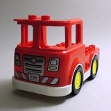 画像: 6368269+6370543【Red+White】デュプロ トラック(Vibrant Yellow Wheels) 1個