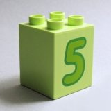 画像: 6340356【Yellowish Green】デュプロ 2x2x2ブリック(数字の5) 1個