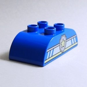 画像: 6374784【Blue】デュプロ 2x4ダブルカーブブリック(警察-その2) 1個