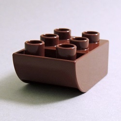 画像1: 6386987【Reddish Brown】デュプロ 2x3逆カーブブリック 1個