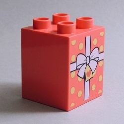 画像1: 6386665【Coral】デュプロ 2x2x2ブリック(贈り物) 1個